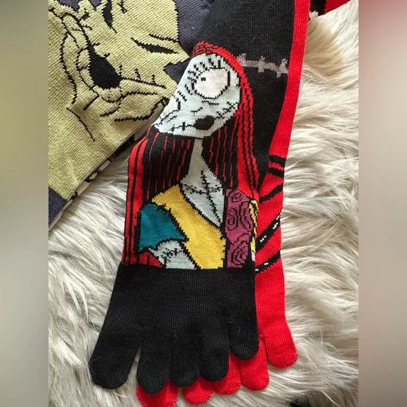 Disney’s The Nightmare Before Christmas knee high toe socks. NWT - Picture 2 of 10